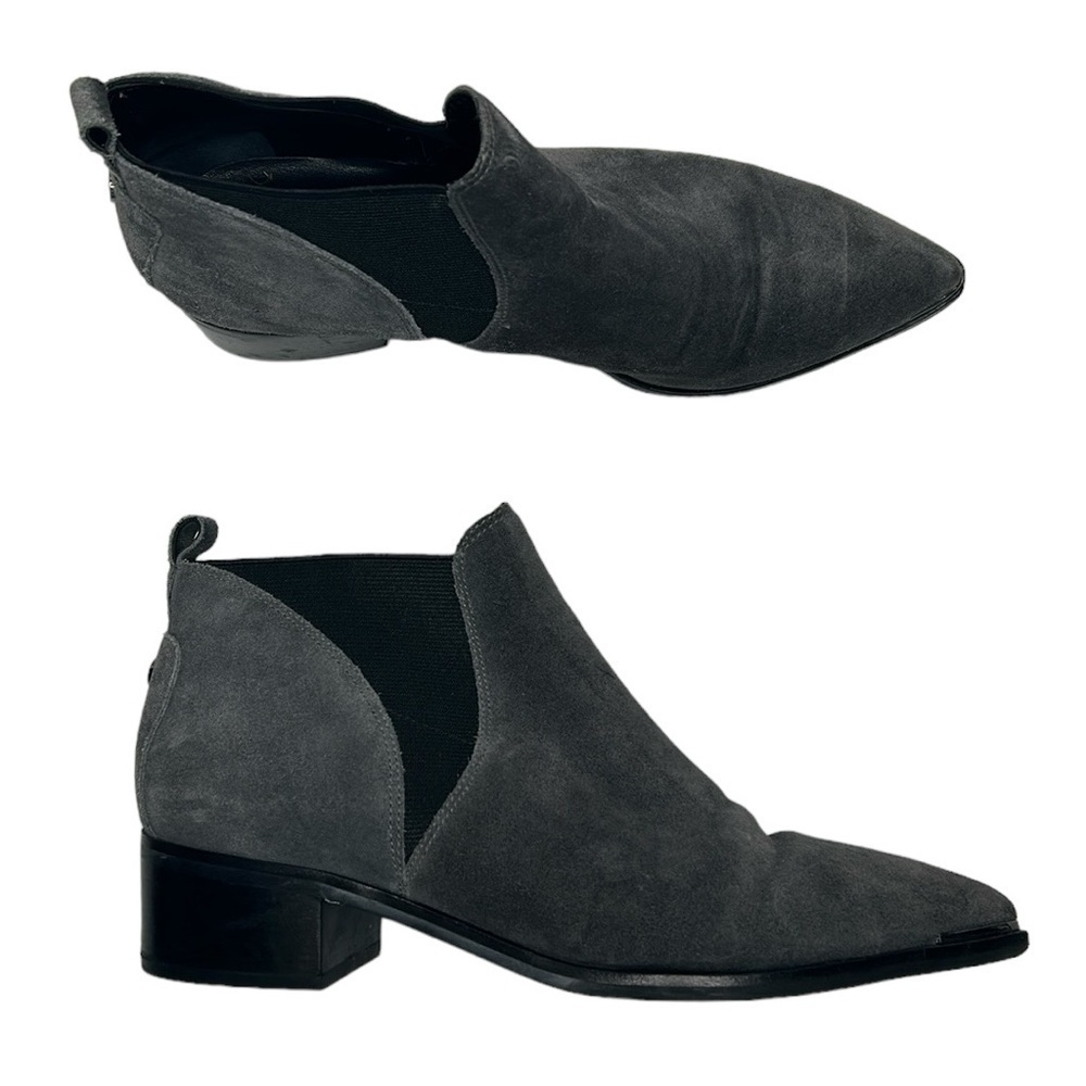 Marc Fisher Gray Suede Pointed Toe Ankle Boots
